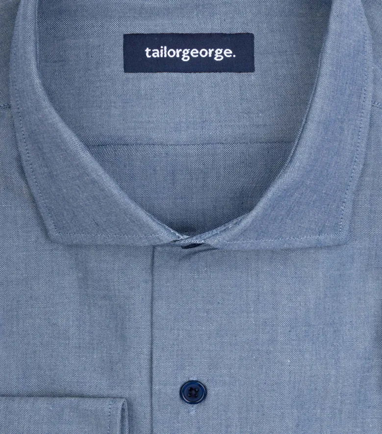 Eenvoudig te strijken effen wit poplin overhemd