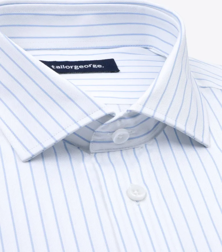 Eenvoudig te strijken effen wit poplin overhemd