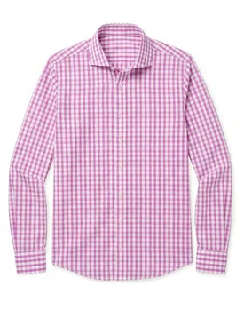Roze geruit poplin overhemd