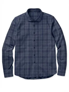 Blauw Schots geruit twill overhemd