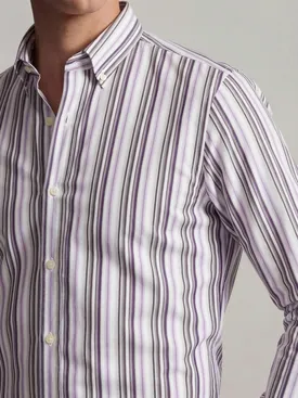 Paars gestreept poplin overhemd
