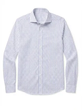 Blauw geruit poplin overhemd