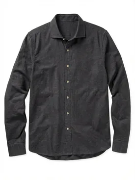 Effen bruin flanel overhemd