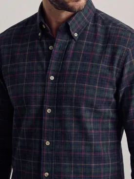Groen en blauw tartan dik flanel overhemd