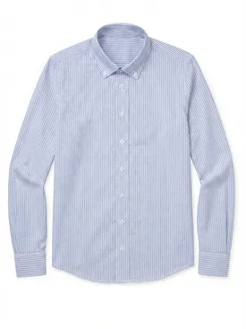 Strepen marineblauw Oxford overhemd