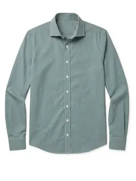 Twill overhemd met groen ruitdessin
