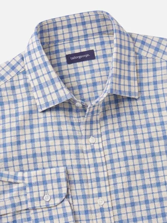 Oxford overhemd met blauw ruitdessin