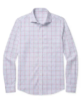 Popeline overhemd met blauw ruitdessin